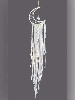 Boho Macramé Moon Dream Catcher Wall Decor